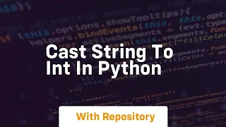 cast string to int in python