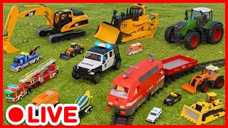 Various Toys 🚗 Train, Bus, Tractor, Fire Truck, Police Car, Excavator | Cartoon for Kids | Kidibli