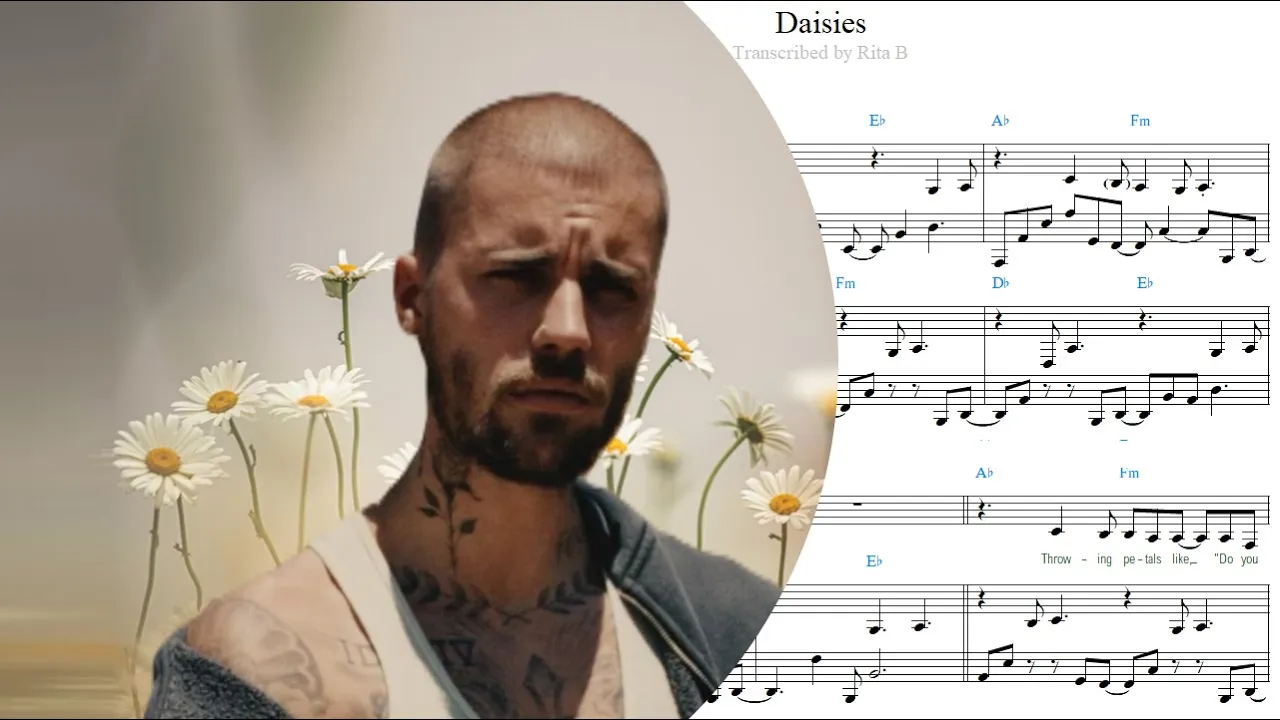 Justin Bieber — Daisies — Piano Sheet Music Justin Bieber — Daisies — Piano Sheet Music