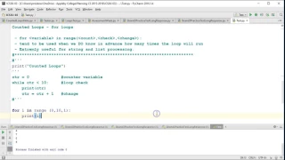 The Basics Python 3 - Counted Loops for in range