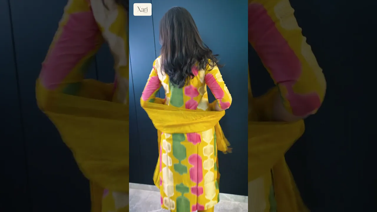 Yellow Pure Crepe Suit