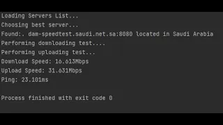 Project 17 Day16 Internet Speed Test Command Line Application in