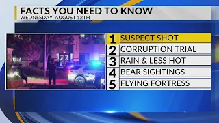 Suspect dead following standoff Corruption trial Rain Bear sightings B-17 bomber