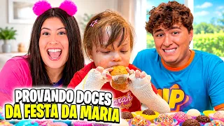 Eloah prova os DOCES dos 15 ANOS da Maria Clara! 🍬