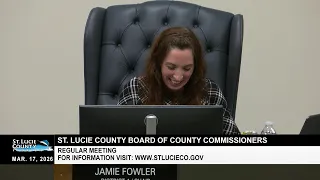 St Lucie County BOCC Regular Meeting March 17 2026