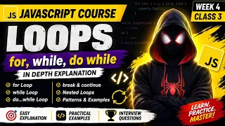 JavaScript for Loop while Loop do while Loop Complete Tutorial Week 4 Day 3