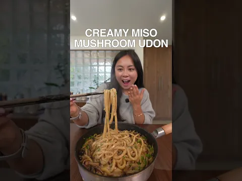 CREAMY MUSHROOM UDON: dinner for 2, under $10, in 20 minutes!