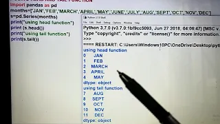 Head and tail function in Python pandas