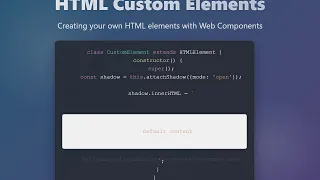 Create Your Own HTML Elements Web Components Tutorial for Beginners
