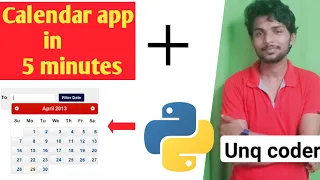 Create Calendar app in 5 minutes in python TELUGU TIKINTER Calendar module UNQ CODER