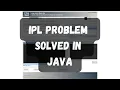 SEBI Coding Practice Test IPL Table Problem solved in Java