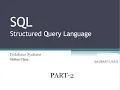 SQL Structured Query Language Part 2 Database Systems Online Class