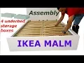 Ikea MALM Bed frame assembly with 4 storage boxes