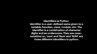 identifiers in python