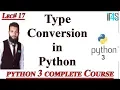 Python Tutorial in Urdu Hindi Data Type Conversion in Python Type in Python