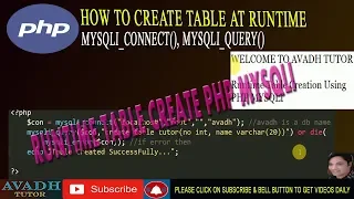 dynamic table creation in php runtime table create using php mysqli php mysqli