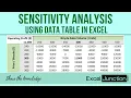 SENSITIVITY ANALYSIS with Data Table in Excel ExcelJunction com