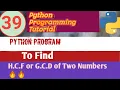 Python Program Find GCD of Two Numbers Python Examples
