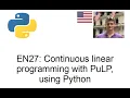 Continuous linear programming with PuLP Python