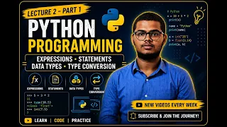Python course for beginners lecture 2 part 2 Expressions Statements Data Types Type Conversion