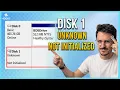 How to Fix Disk 1 Unknown Not Initialized Unallocated Disk Error in Windows