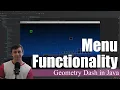 Menu Functionality Coding Geometry Dash in Java