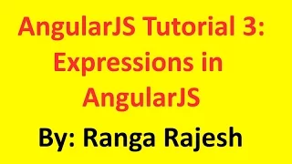 AngularJS Tutorial 3 Explain expressions in AngularJs