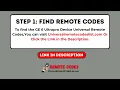 GE 6 Device Universal Remote Codes Programming Instructions