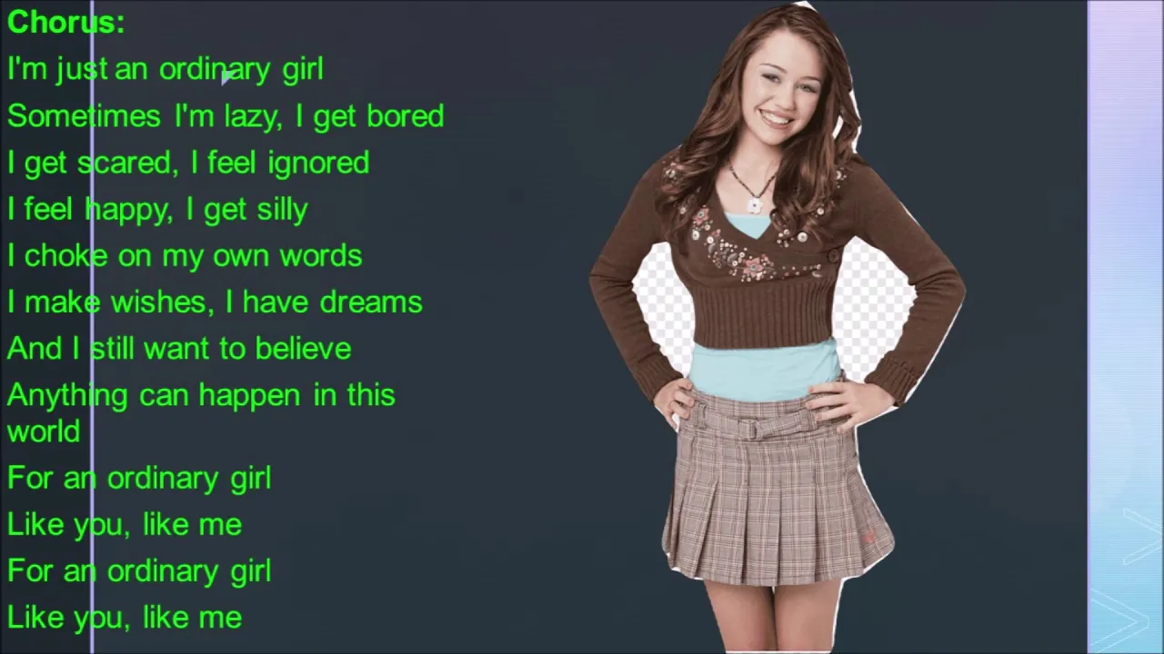 Ordinary Girl Hannah Montana Lyrics