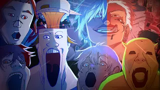 We Reacted to Our Jujutsu Kaisen Parody (THE ENTIRE TEAM) ... & It was Peak