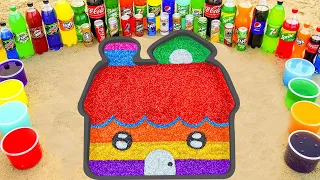 EXPERIMENT Slime - How To Make Rainbow House With Glitter Slime, Orbeez, Coca Cola vs Mentos
