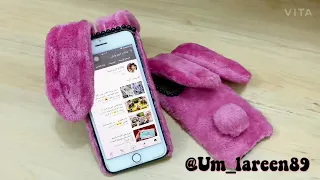 طريقة عمل كفر موبايل الجوال كيوت بطريقه سهله جدا وببقايا القماش او ملابس قديمه ام لارين 