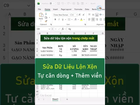 Cách sửa dữ liệu Excel lộn xộn trong chớp mắt || Mẹo tự căn dòng thêm viền