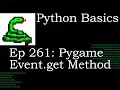 Python Basics Pygame Event Get Method