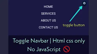 Responsive Navbar with toggle button No JavaScript HTML CSS Only