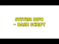 Ubuntu System info - bash script