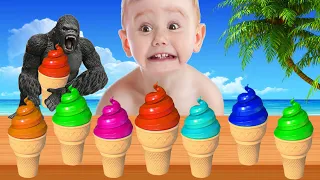 Learn Colors with Scoop The Ice Cream Song + More Children Songs & Cartoons | Learn with Baby SUPER!