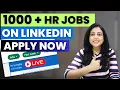 1000 Active HR Jobs on LinkedIn How to Find Latest HR Jobs