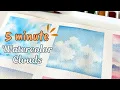 How to Paint a Watercolor Sky with Fluffy Clouds Easy Real-Time Tutorial for Beginners
