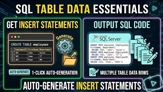 How to generate INSERT statements for a table Auto Generate INSERT Statements for a Table in SQL