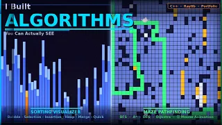 I Built Algorithms You Can Actually SEE Sorting Maze Pathfinding in C Raylib
