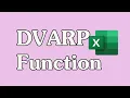 How to Use the DVARP Function in Excel