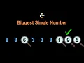 LeetCode - 619 Biggest Single Number SQL