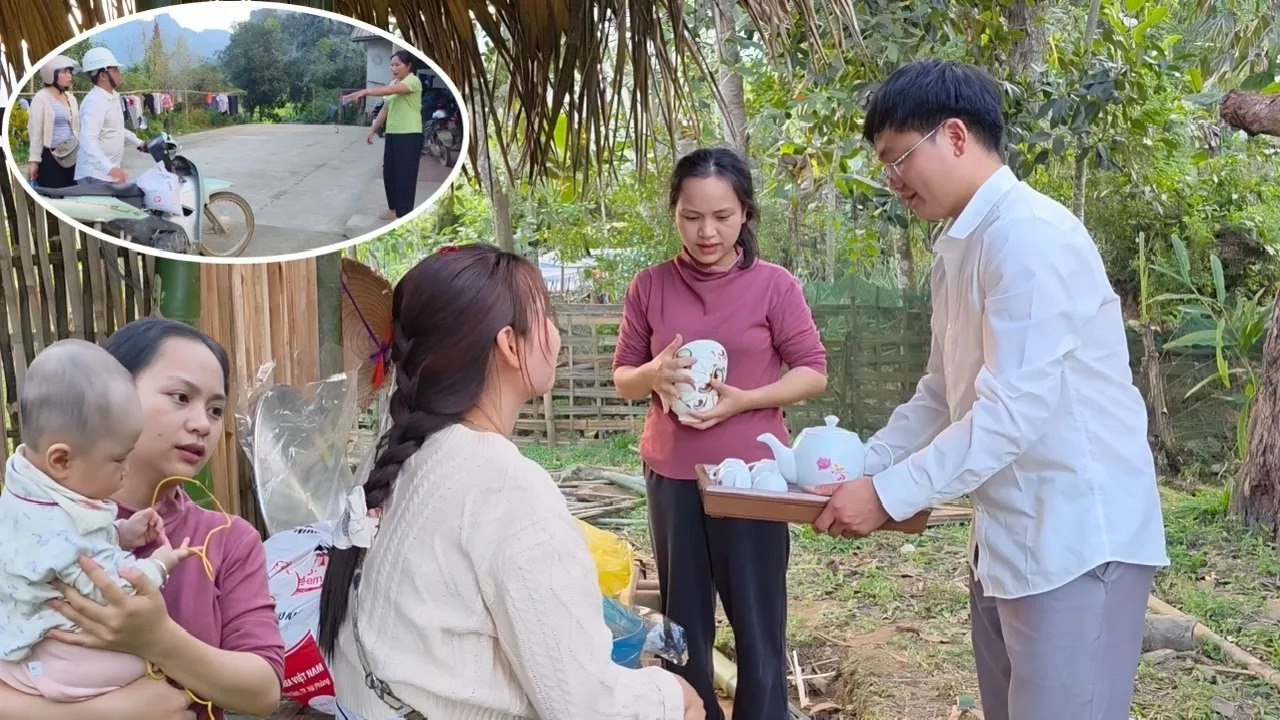 Thanh and Yen Chi came to visit and brought a lot of household items