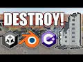 Unity - Realistic Destruction Shatter Physics C Blender