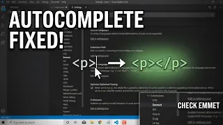 VS Code Autocomplete html tags not working Solution Emmet Extentions