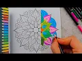 Adult Coloring Mandala with Colored Pencils Meditative Music for Deep Relaxation Focus