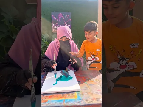 🌹Muhammad ﷺ Name Calligraphy Art | Beautiful Masjid Sunset Painting #shortsvideo