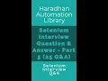 Selenium Interview Question Answer - Part 5