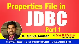JDBC Tutorials Properties File Part 1 Advanced Java Mr Shiva Kumar